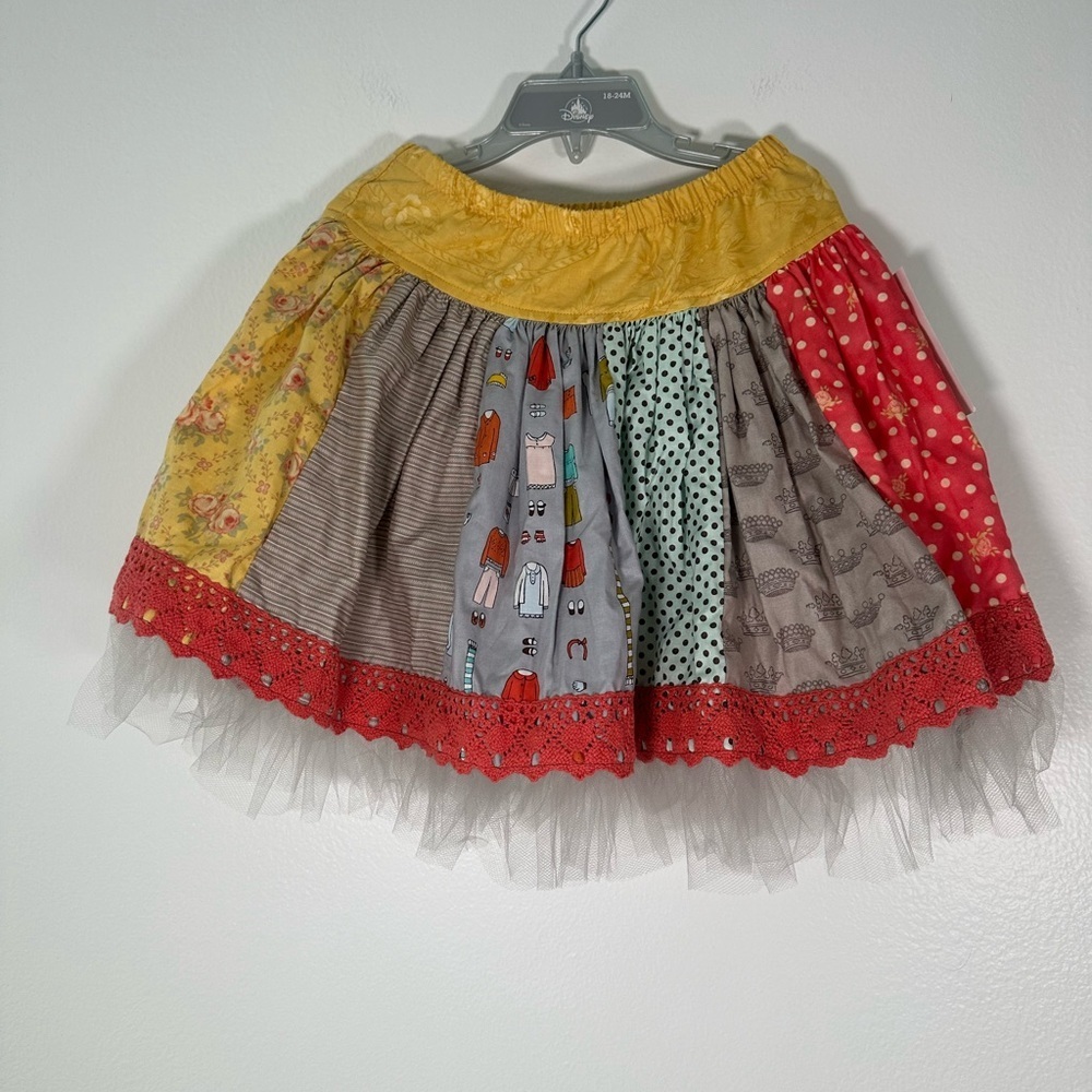 NWT Persnickety Girls Patchwork Skirt Size 6 Boutique Ruffle Tulle Made USA